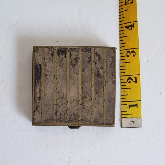 Vintage Antique PORTE CIGARETTE Holder Case Compact Square with Mirror - Picture 10 of 11